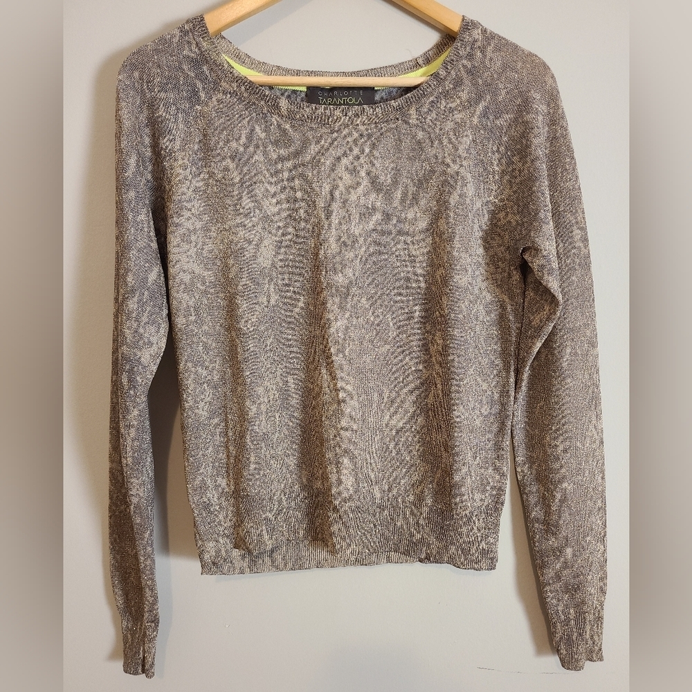 Charlotte Tarantola sparkly snakeskin print top